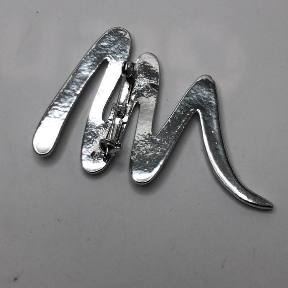 Vintage Swirl Swiggly Brooch Pin Silver tone - Picture 3 of 3